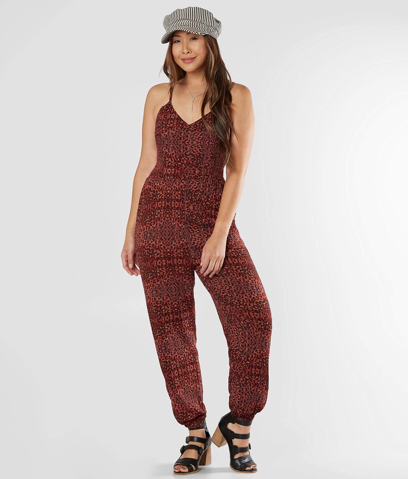 Angie Animal Print Jumpsuit - Women's Rompers/Jumpsuits in Red Black |  Buckle