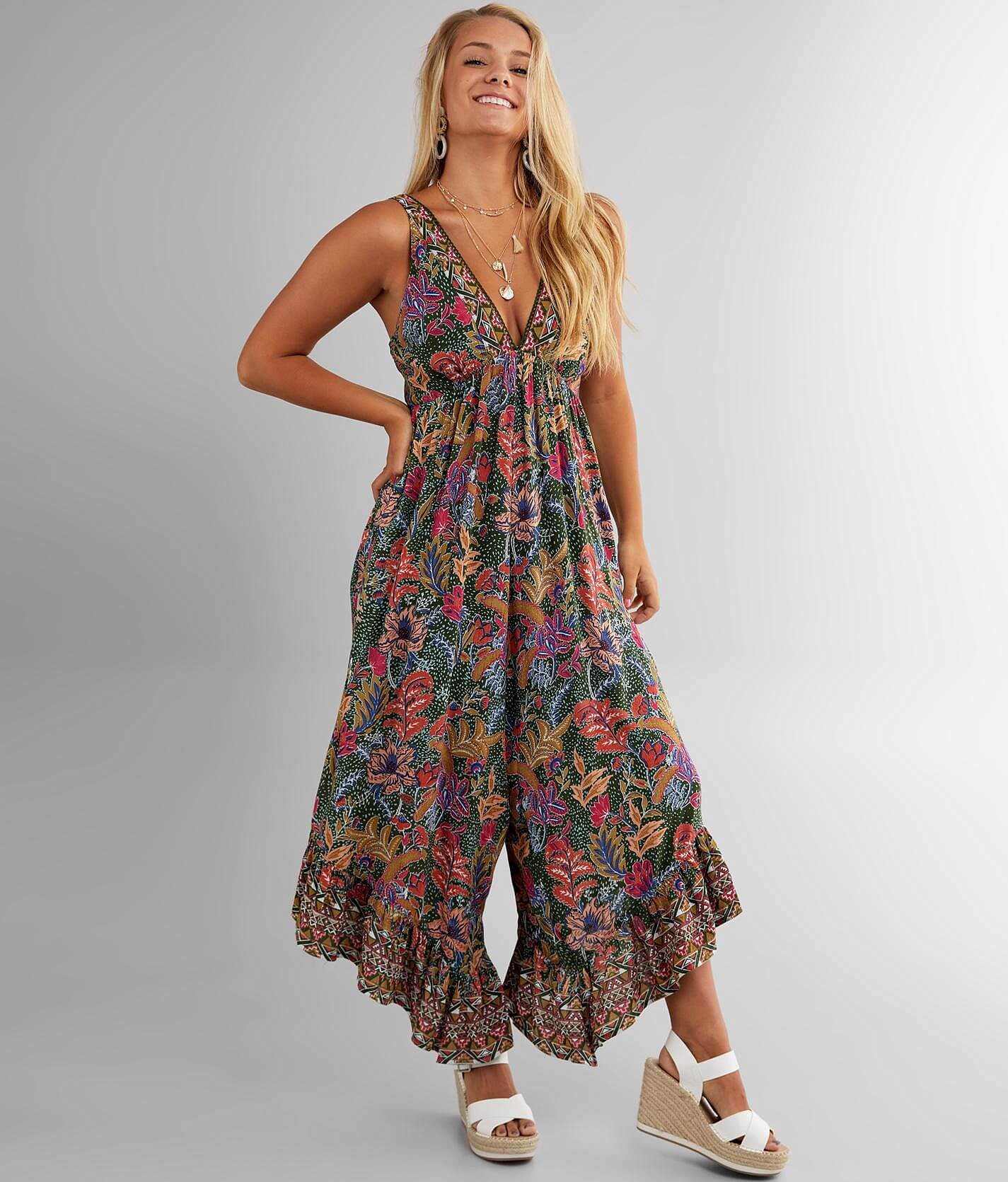 新品✨タグ付き✨ameri SOFT LACE FLOWER ROMPERS　S Flirty Flowers Floral Satin Fit-and-Flare Romper