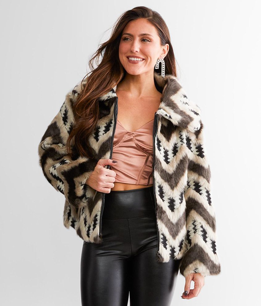 Chevron on sale fur coat