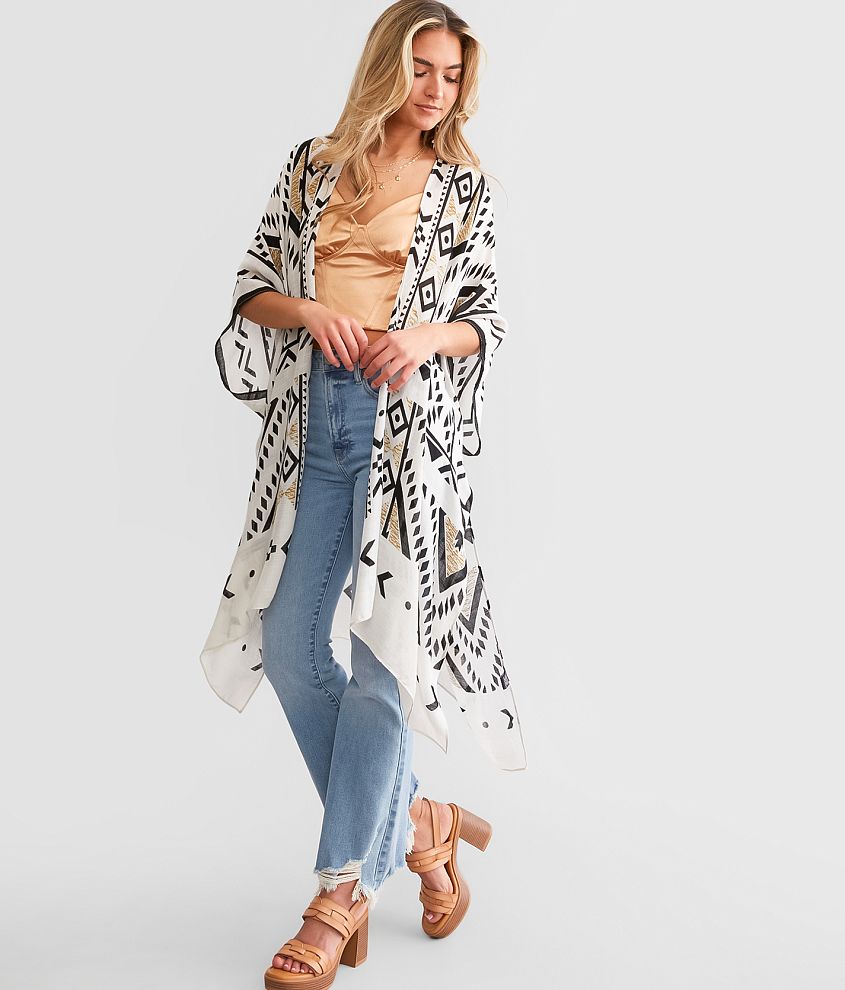 Angie Aztec Flyaway Kimono - One Size front view