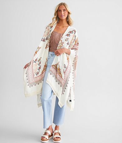 Angie Printed Kimono - One Size front view