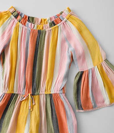 Angie Girls- Girls Striped Off The Shoulder Romper MISC_DETAIL_1