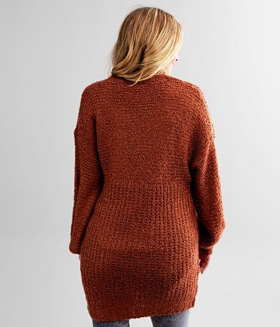 Daytrip Fuzzy Cardigan Sweater BACK