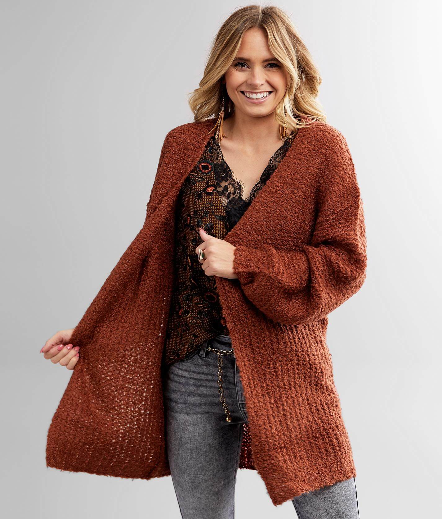 fuzzy cardigan sweater