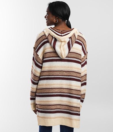 BKE Striped Pullover Hooded Sweater BACK