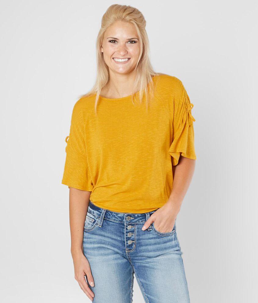 Eyeshadow Ribbed Scoop Neck Top front view