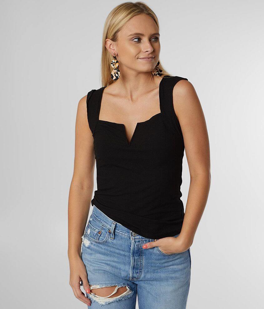 Willow &#38; Root Ribbed V-Wire Tank Top front view