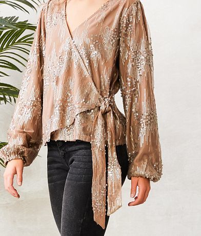 Willow &amp; Root Sequin Wrap Tie Top MISC_DETAIL_1