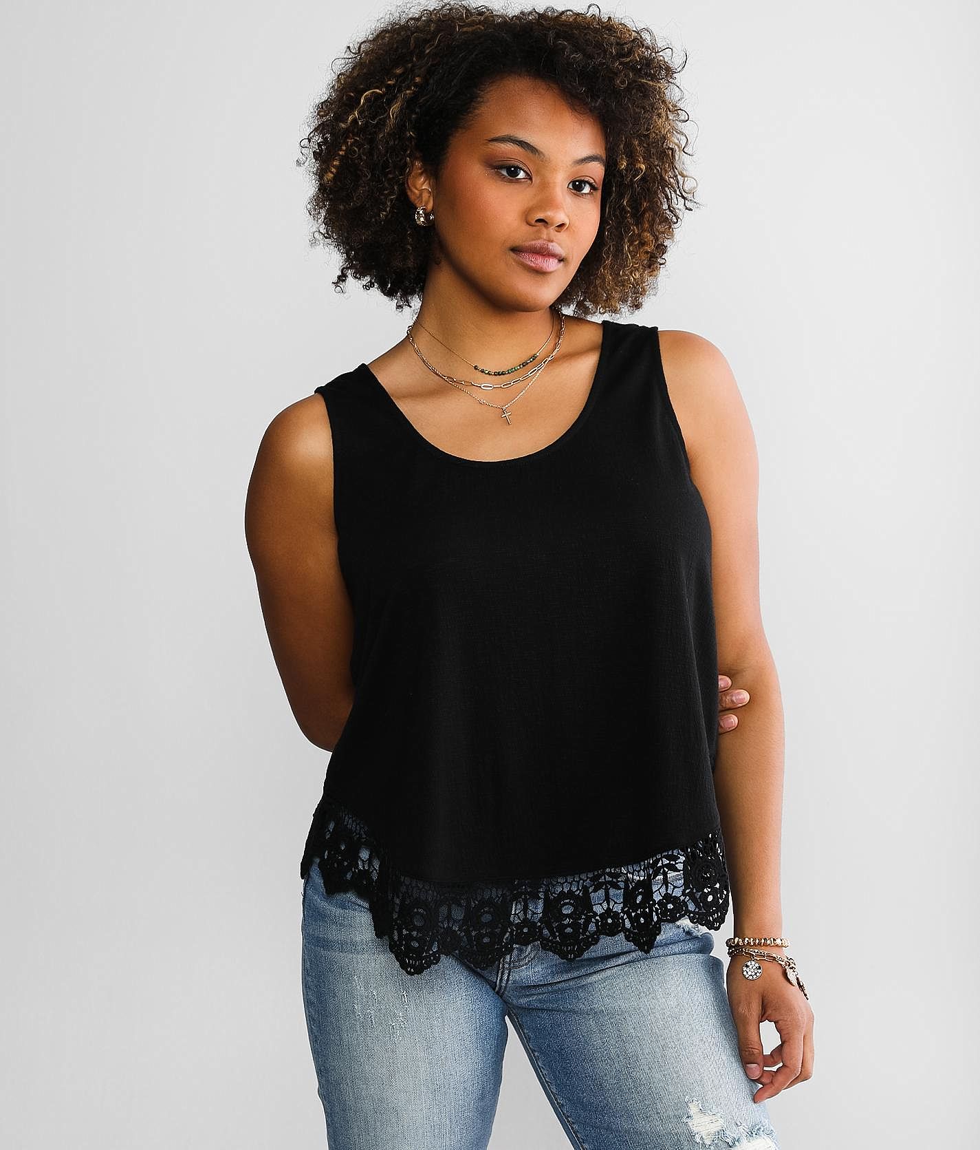 トップス CROCHET TRIM TANK TOP Crochet Trim Tank Top-Navy | Boden USA