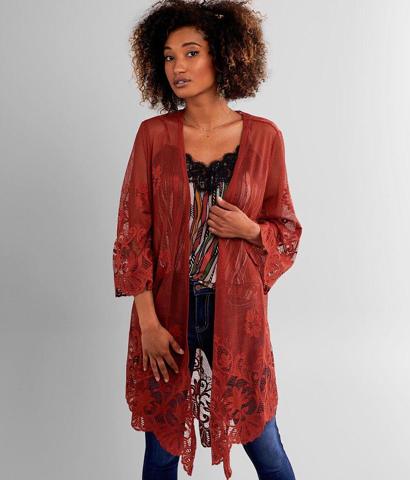 mesh maxi kimono