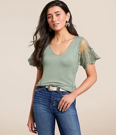 Daytrip Lace Trim Top front view