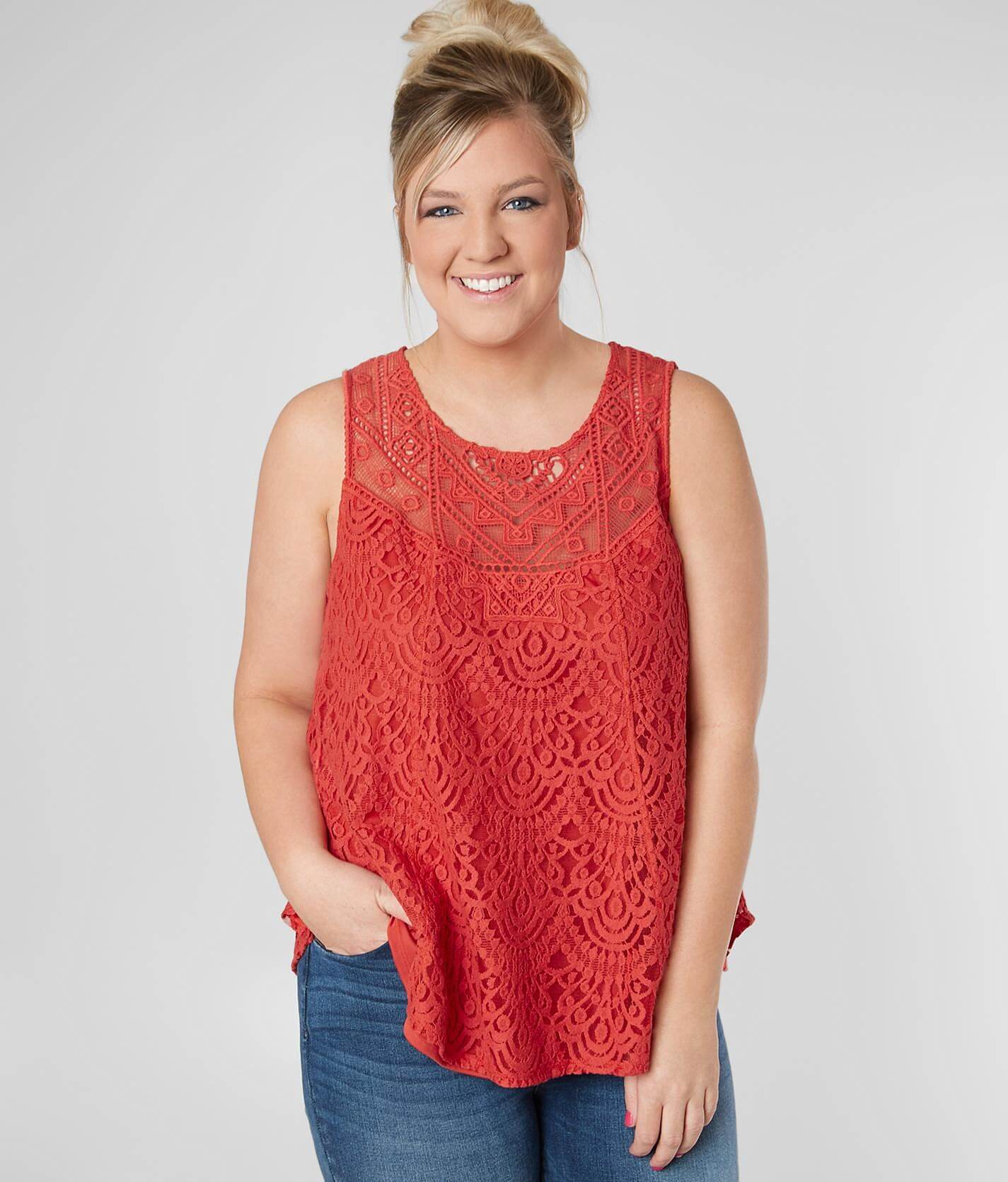 plus size lace tank top