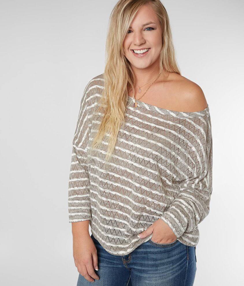 Daytrip Striped Knit Top - Plus Size Only front view