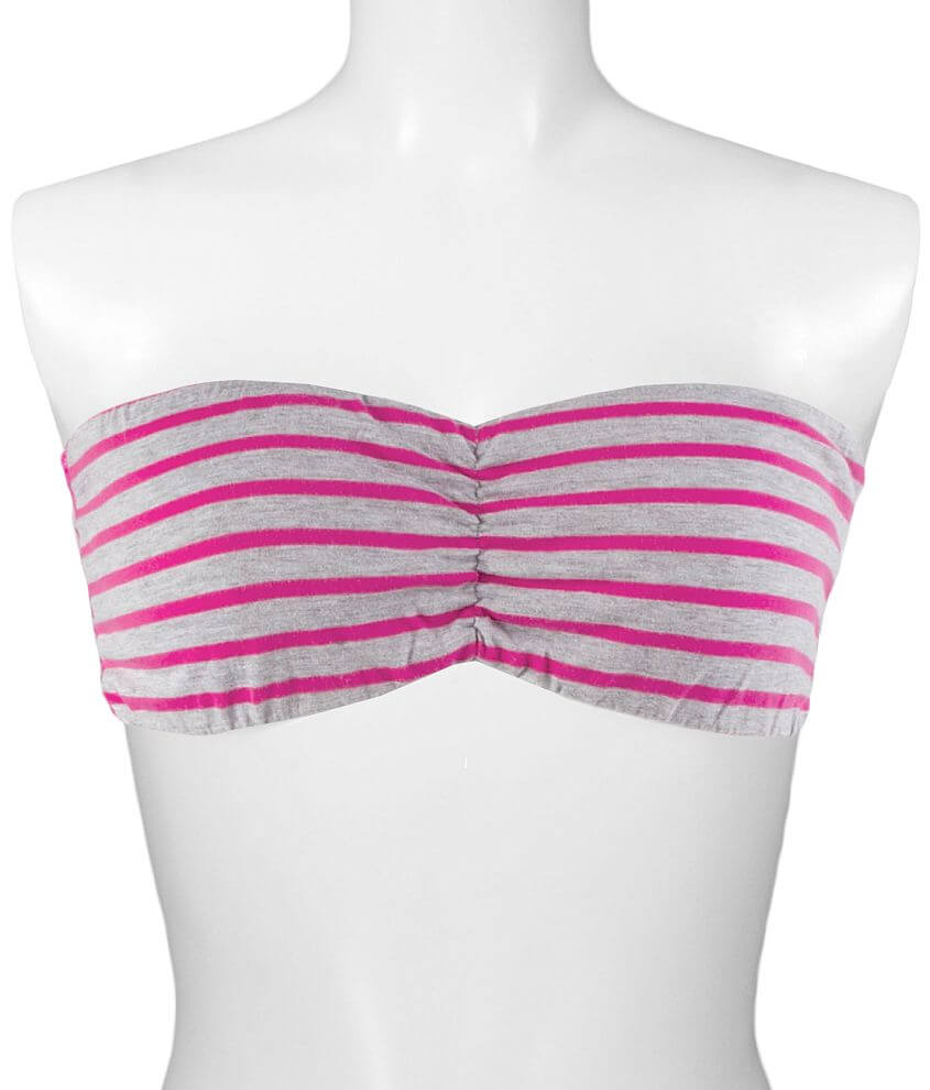 Eyeshadow Striped Bandeau Top front view