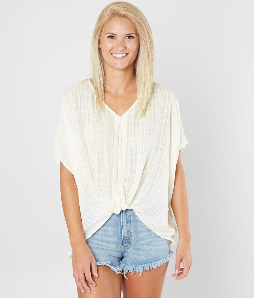 Eyeshadow Twisted Hem Top front view