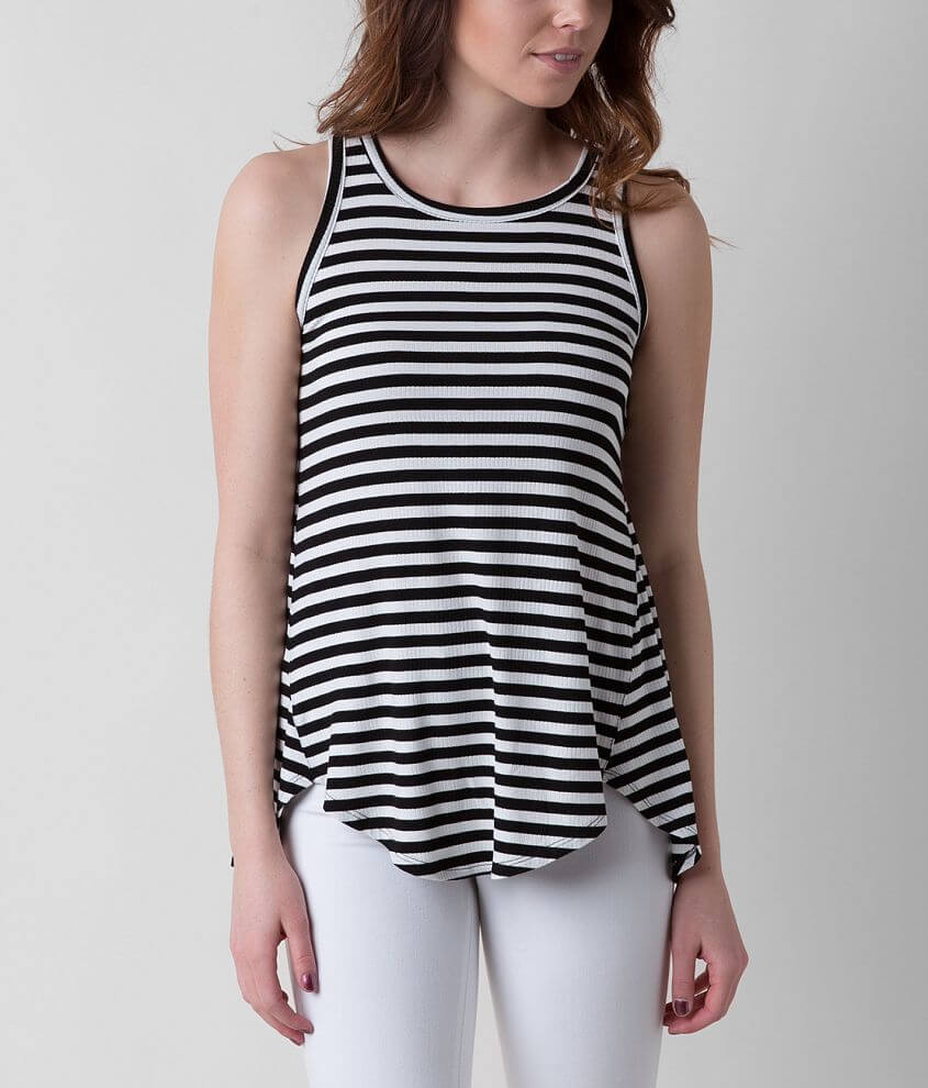 Eyeshadow Striped Tank Top front view