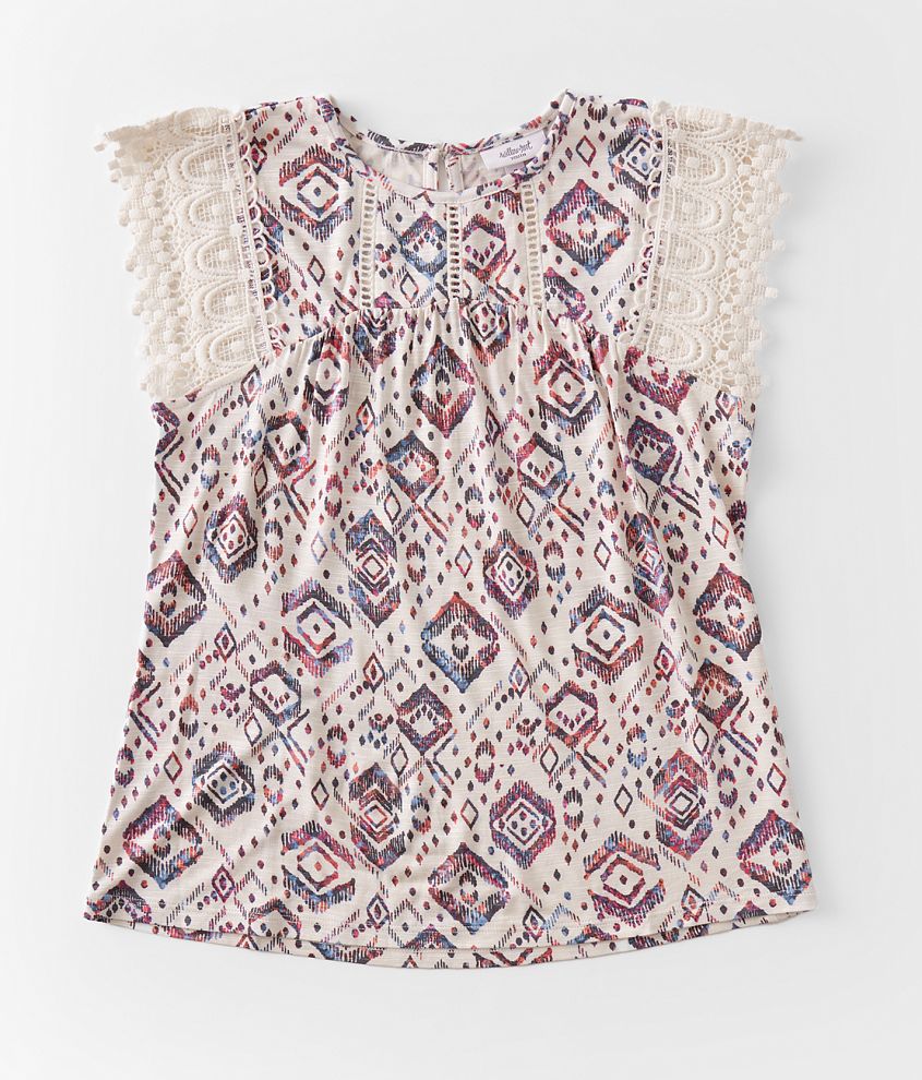 Girls - Willow &#38; Root Crochet Cap Sleeve Top front view