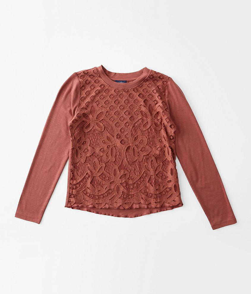 Girls - Daytrip Floral Lace Top front view