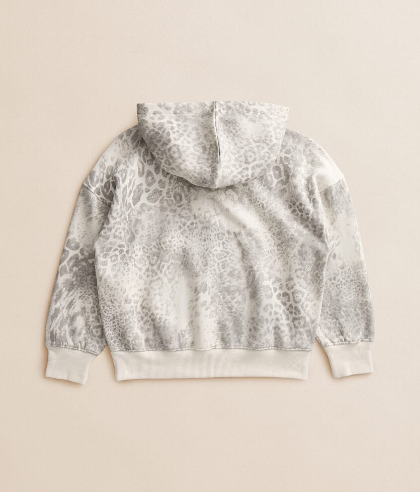 Girls - Mixed Animal Print Hooded Sweatshirt