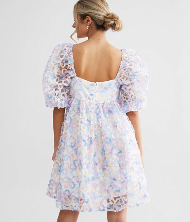 Storia 3D Floral Empire Mini Dress back view