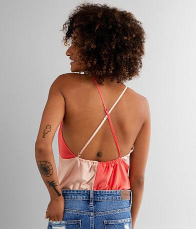 Strut & Bolt Satin Color Block Bodysuit BACK