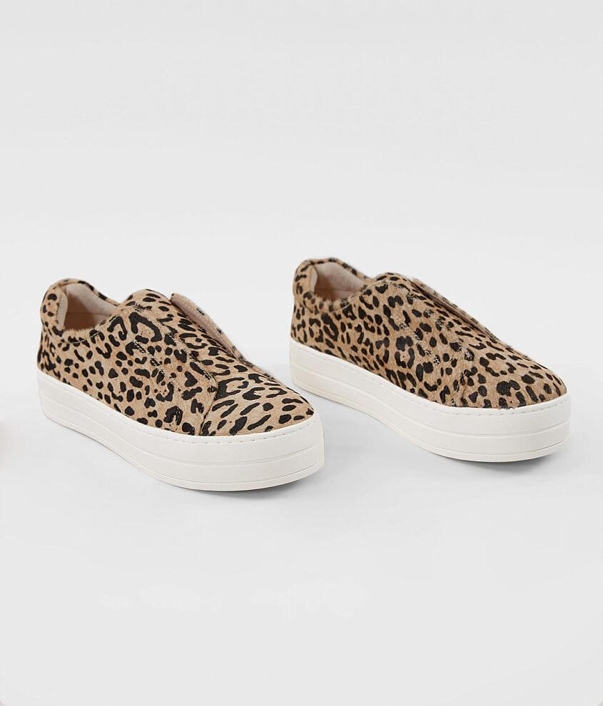 J/Slides Heidi Leopard Slip On Leather Sneaker front view