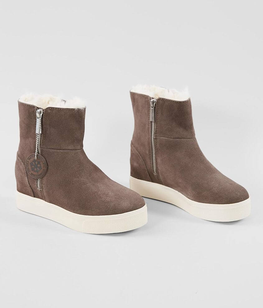 J/Slides Wallace Waterproof Suede Wedge Boot - Women's Shoes in Taupe ...