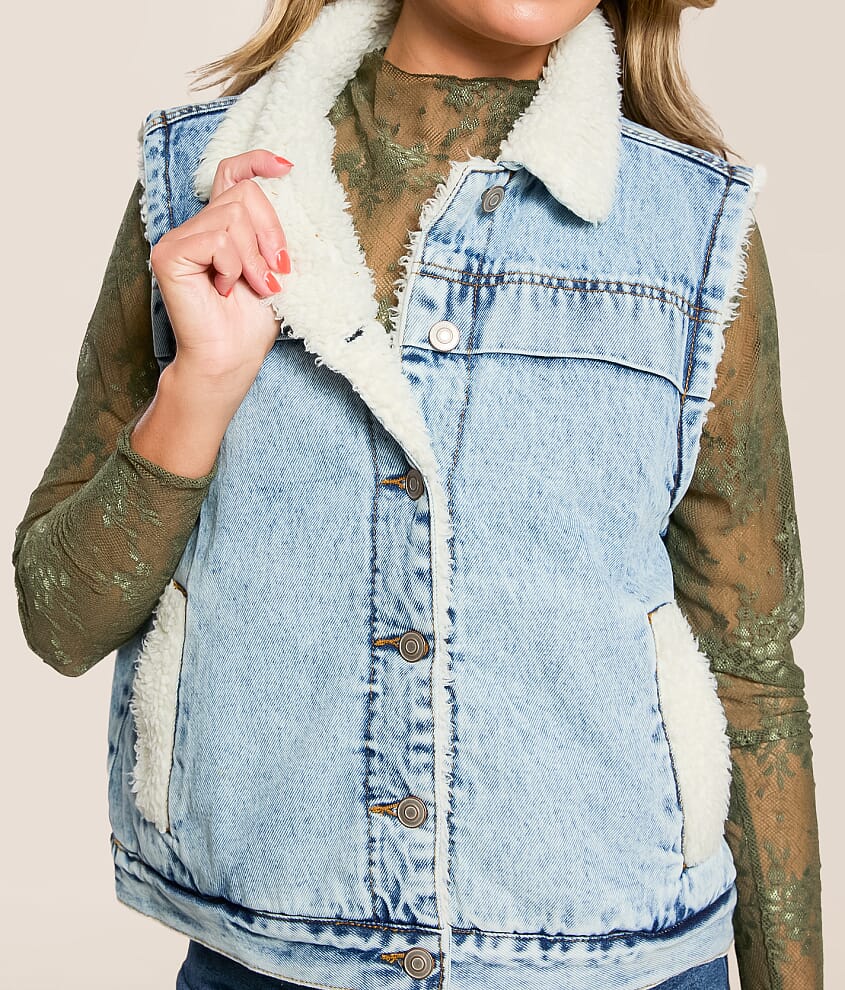 Sherpa Denim Vest