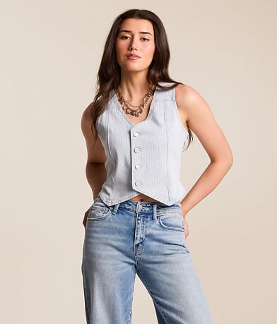 Striped Denim Vest thumbnail 2