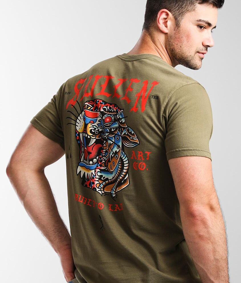 Sullen Hot Cheetah T-Shirt Men's T-Shirts in Olive | Buckle