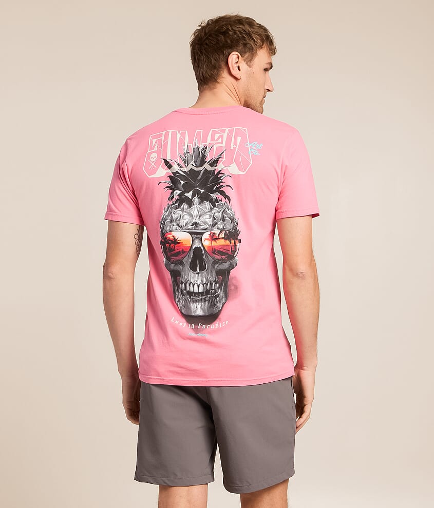 Sullen Pineapple Paradise T-Shirt - Men's Graphic T-Shirts in Pink