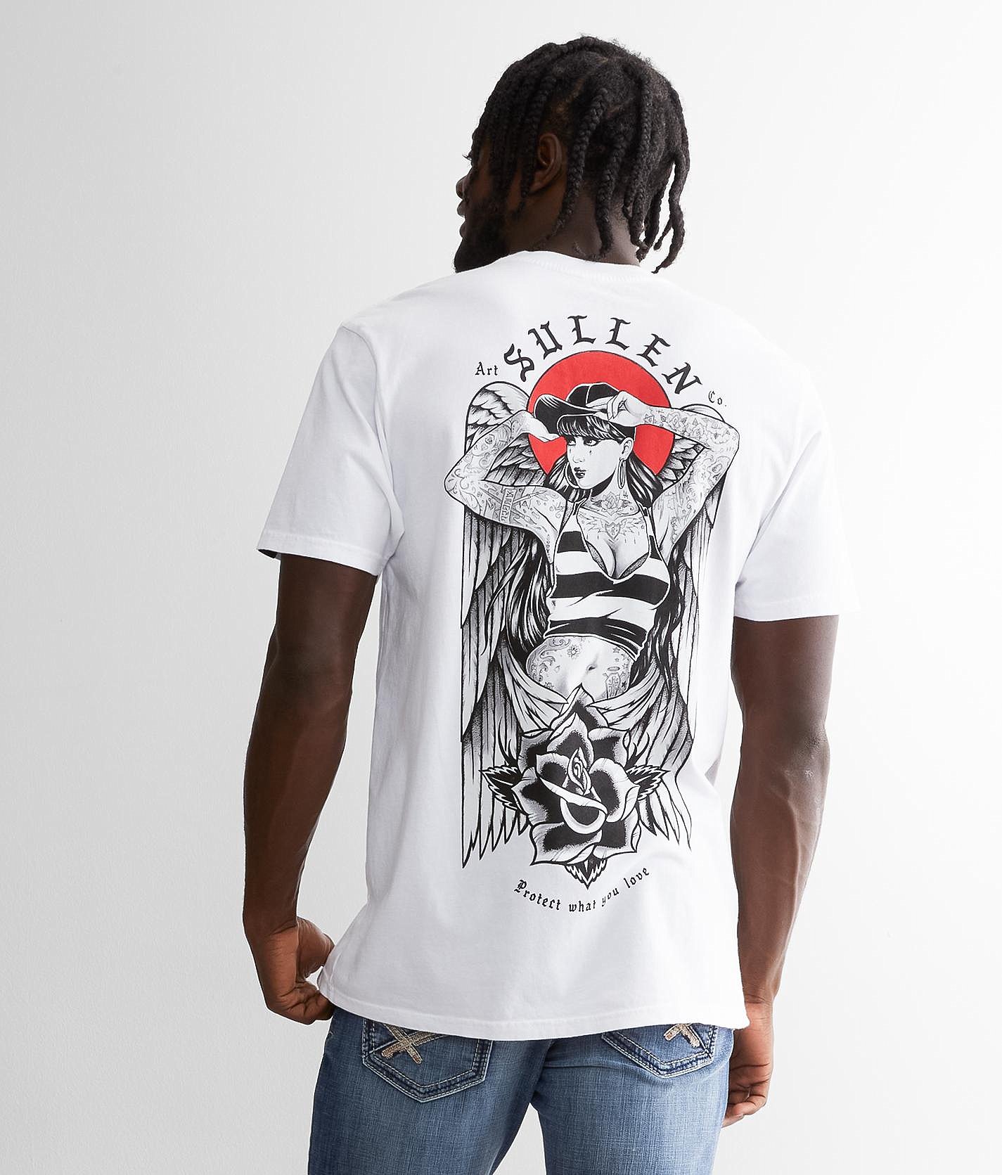 Sullen Men's Torres Angel Black Short Sleeve T-Shirt - 3XL Standard Fit Cotton Tee - View #2