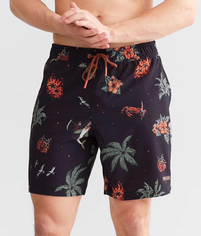 Sullen Reaper Shark Stretch Swim Trunks front view