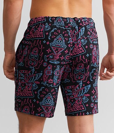 Sullen Neon Signs Stretch Swim Trunks BACK