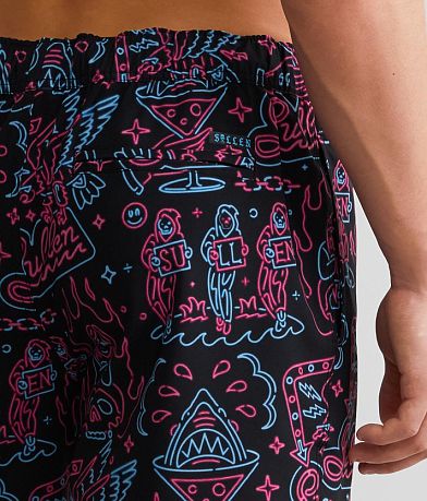 Sullen Neon Signs Stretch Swim Trunks BACK_POCKET