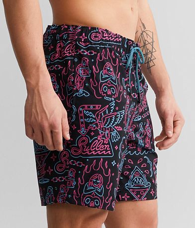 Sullen Neon Signs Stretch Swim Trunks FULL_RIGHT_SIDE