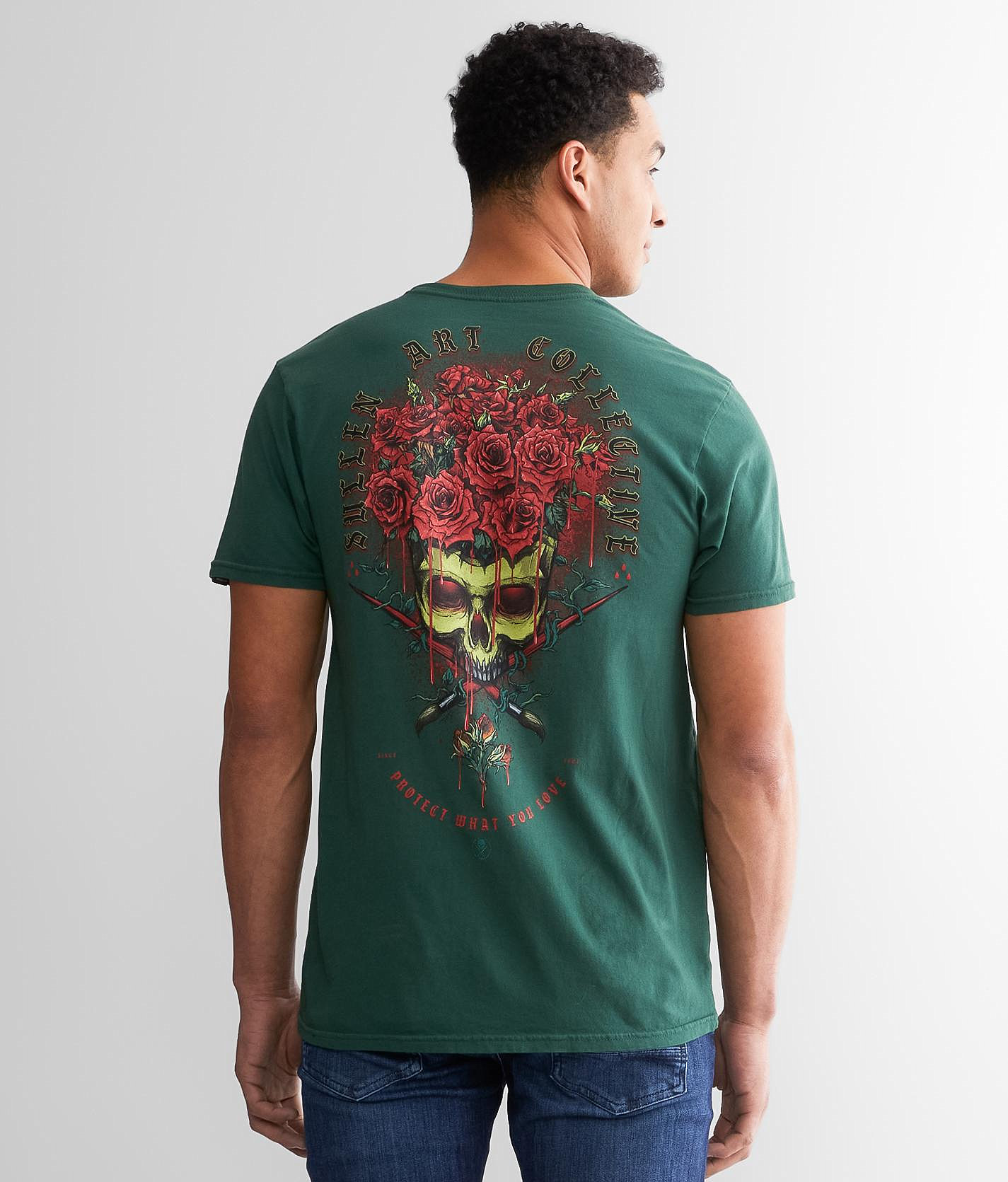 Sullen Men's Jorquera Badge T-Shirt – Black, 100% Cotton, Tattoo Streetwear