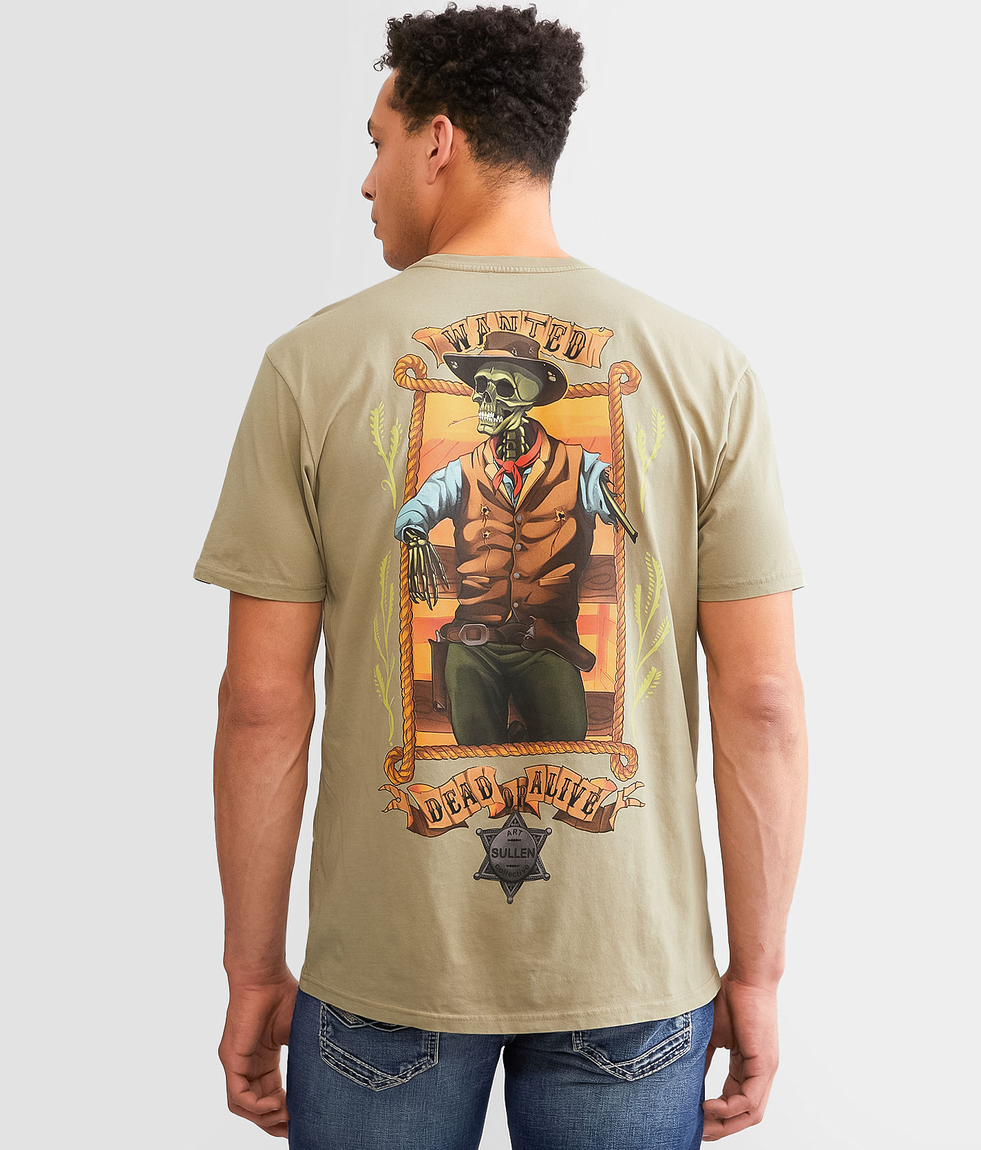 Sullen Wanted T-Shirt - Men's T-Shirts in Silver Sage | Buckle