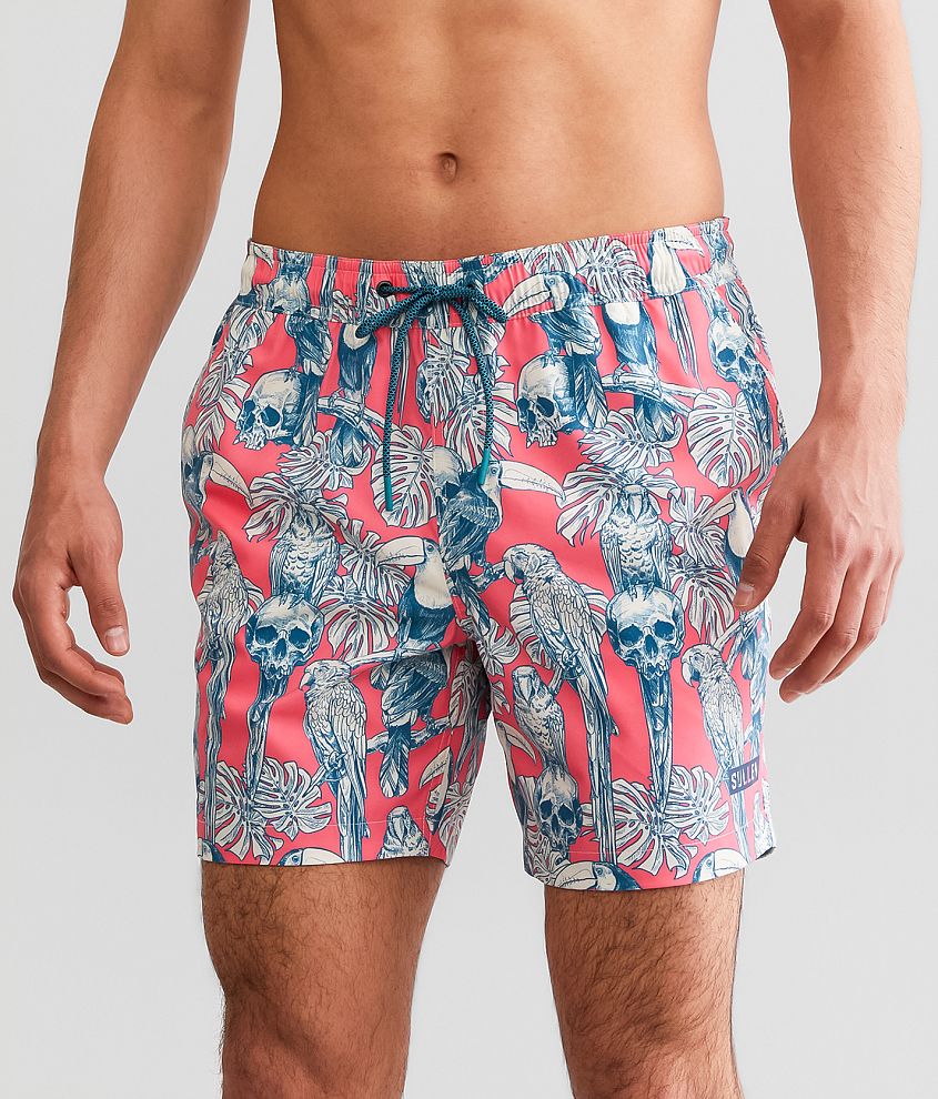 Sullen Birds Of Paradise Swim Trunks front view