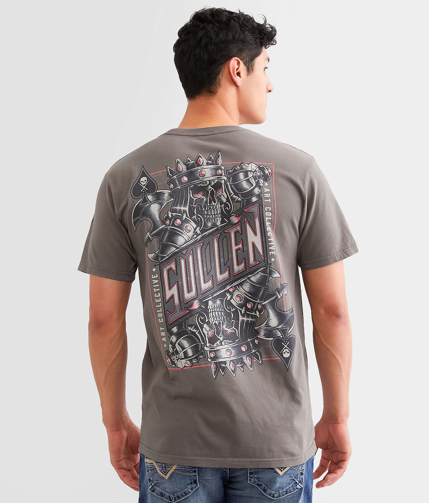 Sullen King Of Spades T-Shirt - Men's Graphic T-Shirts in Gunmetal