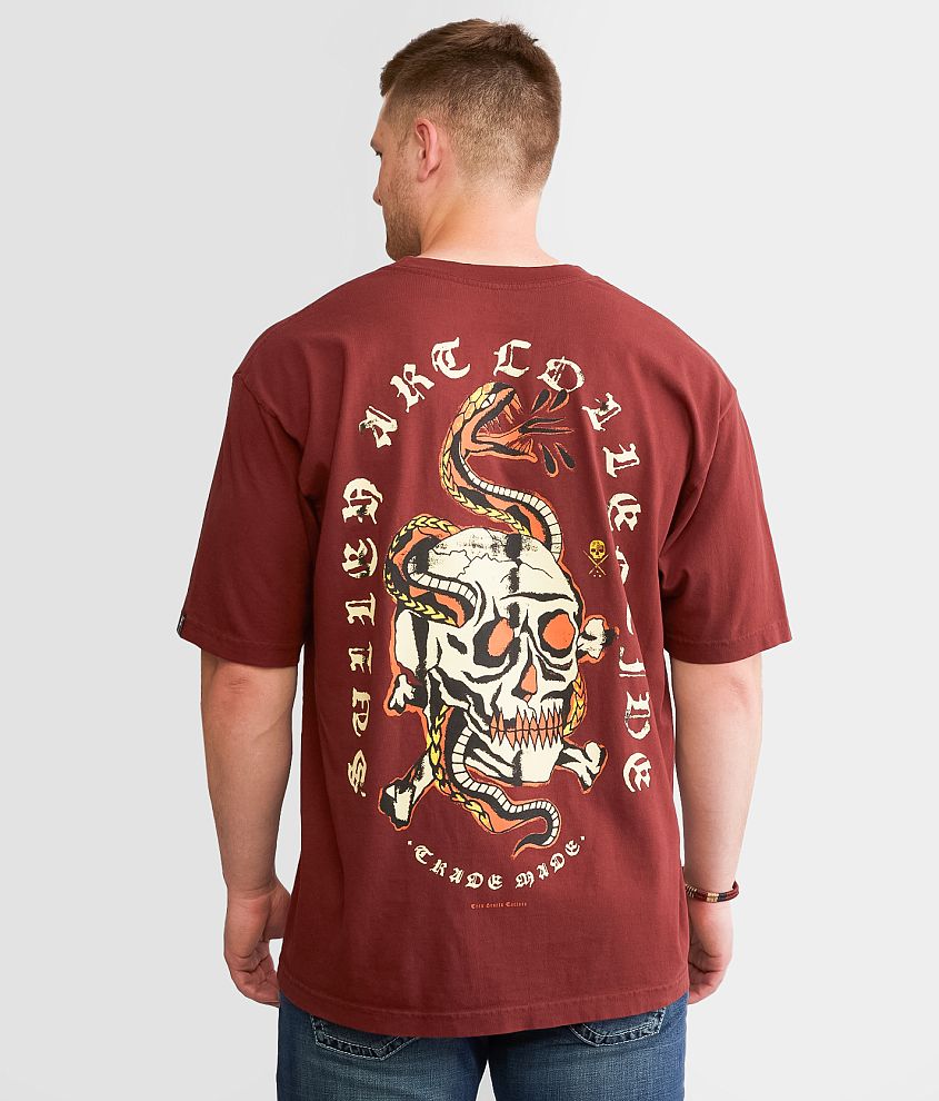 Sullen Teen Heart Serpent T-Shirt - Men's T-Shirts in Rum Raisin | Buckle