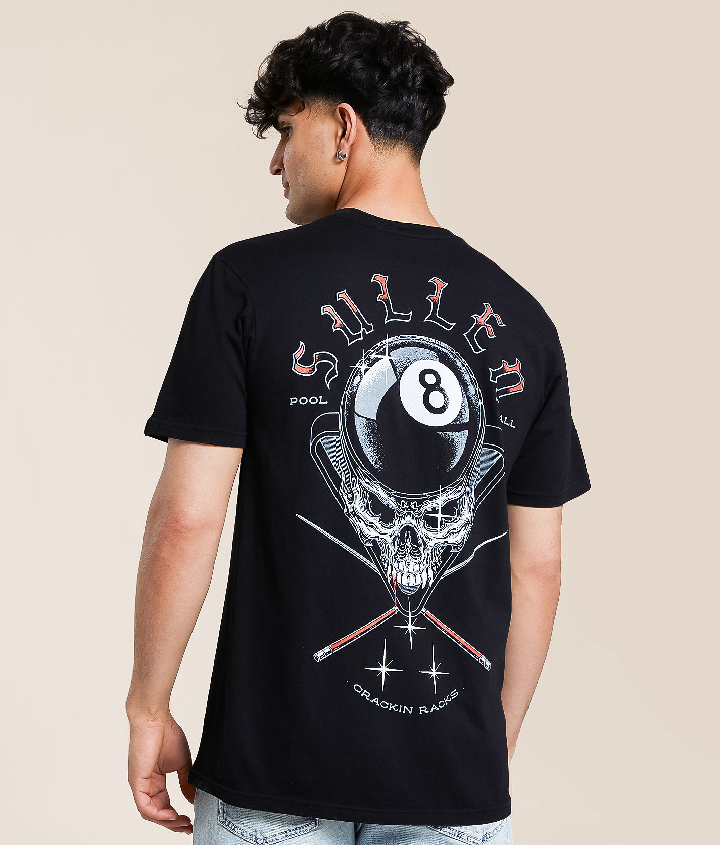 Sullen Eight & Out T-Shirt - Men's Graphic T-Shirts in Jet Black