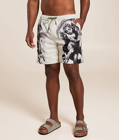 Sullen Cherubs Stretch Swim Trunks front view