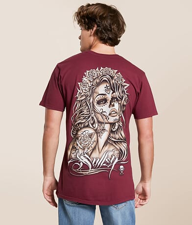 Sullen Santa Muerte T-Shirt front view