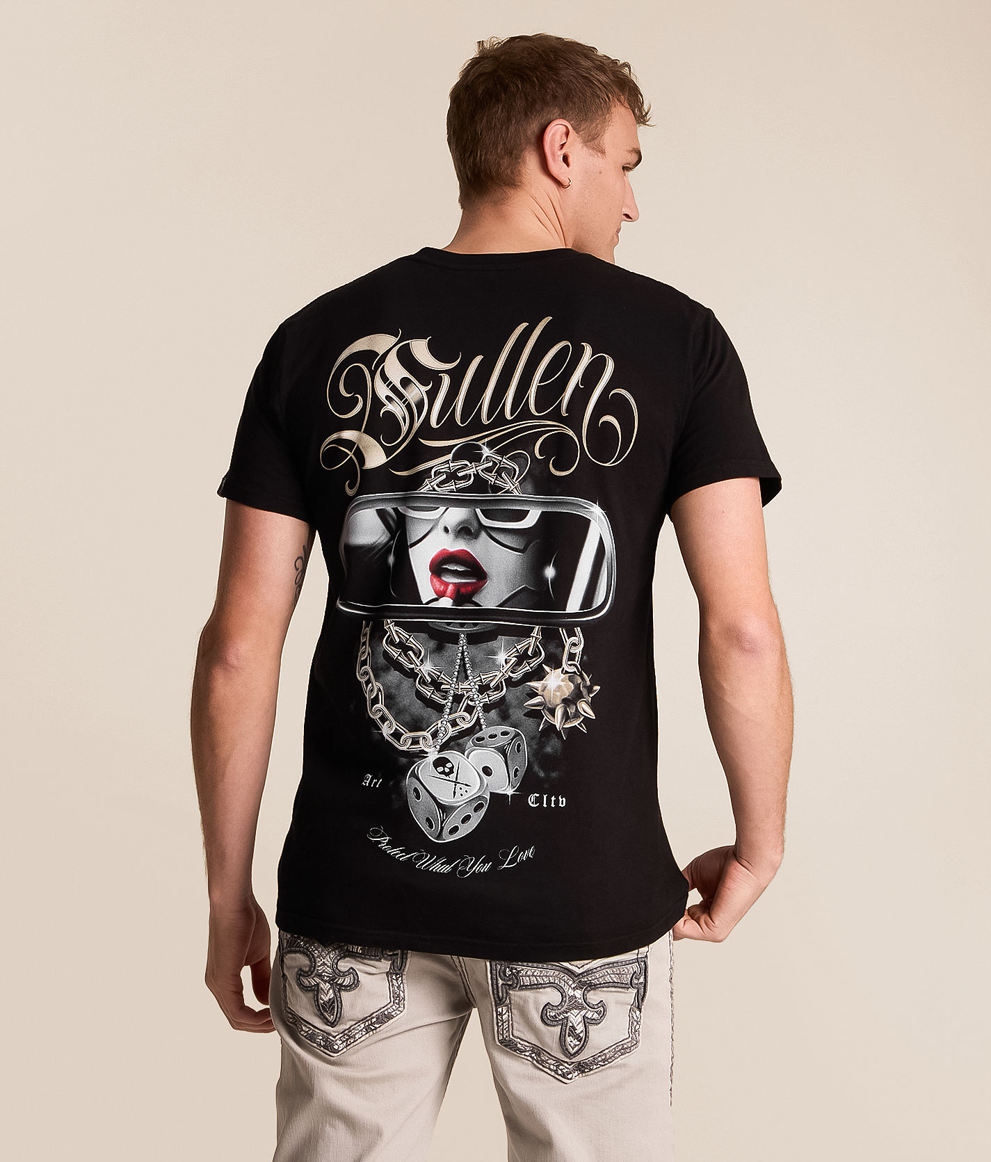 Sullen Never Look Back T-Shirt - Men's Graphic T-Shirts in Jet