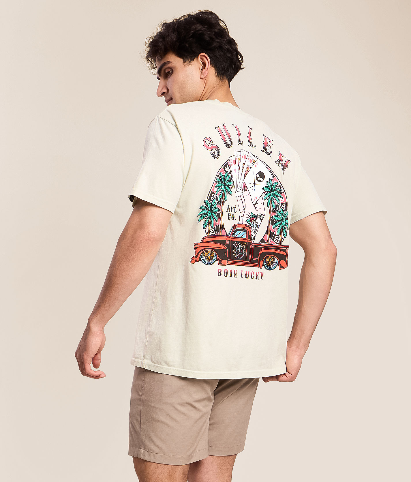 Sullen Born Lucky T-Shirt - Men's Graphic T-Shirts in Hushed Green