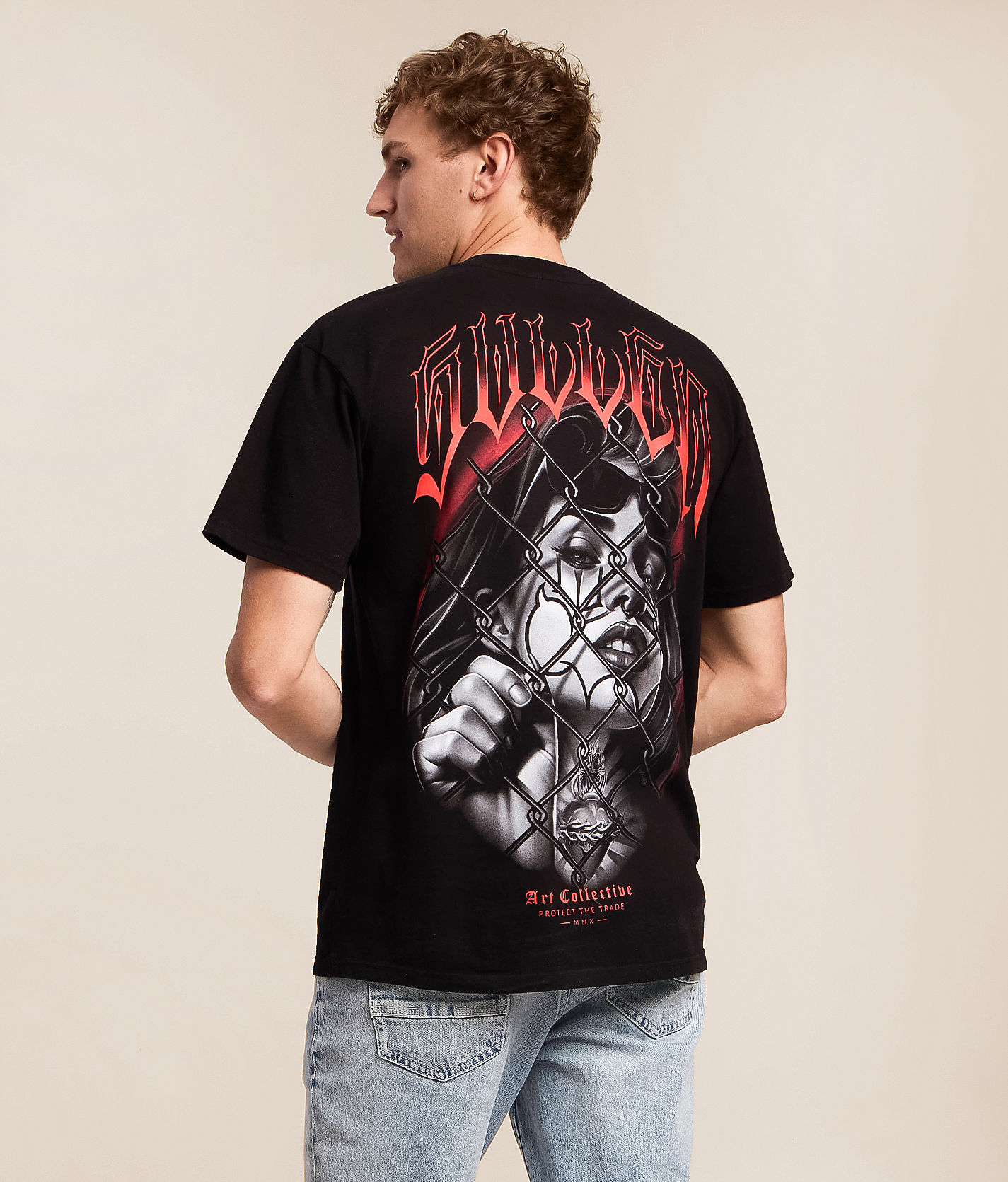 Sullen Trapped Sin T-Shirt - Men's Graphic T-Shirts in Jet Black