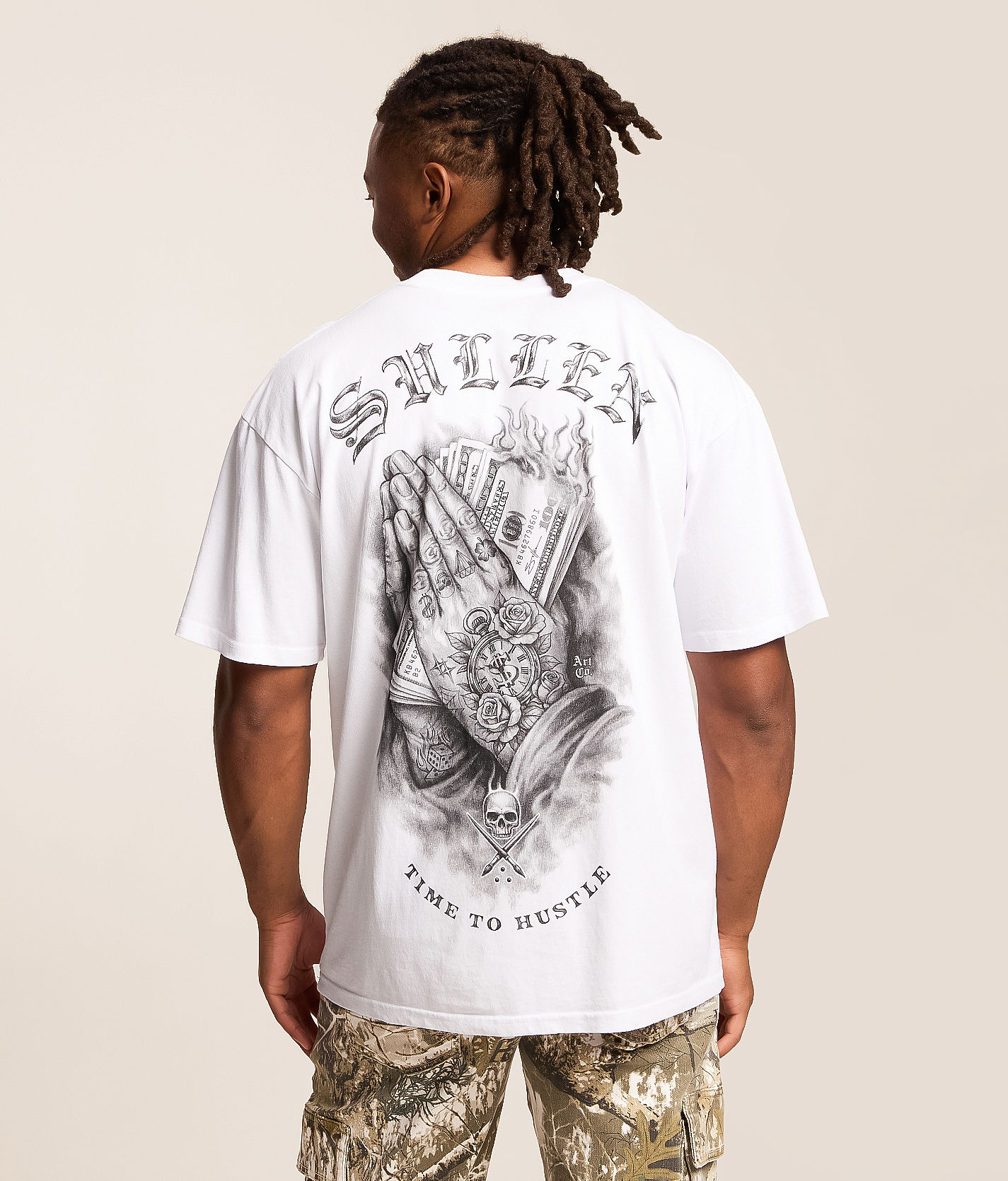 Sullen Time To Hustle T-Shirt - Men's Graphic T-Shirts in White