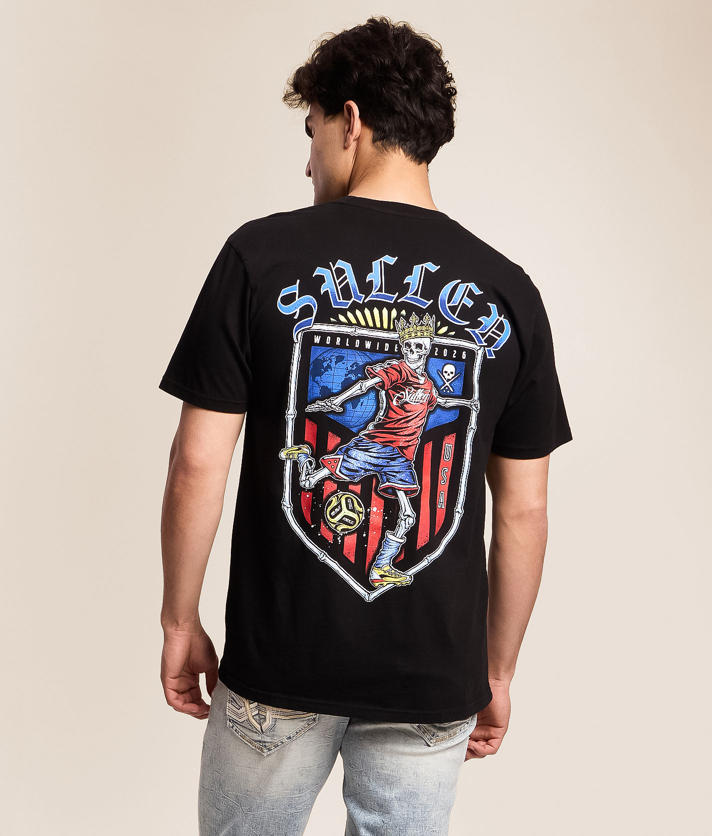 Sullen World Cup T-Shirt - Men's Graphic T-Shirts in Jet Black