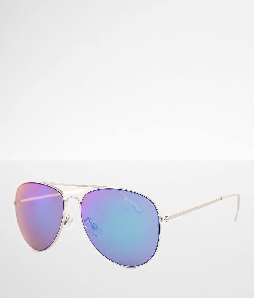 Unisex Blue Marble Aviator Sunglasses 